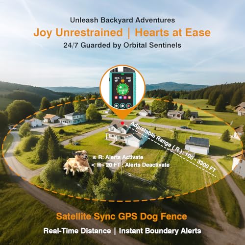 Easehope 3-in-1 Wireless GPS Dog Fence (Industry-First Off-Grid System): No Subscription, No App, Real-Time Tracker, Train...