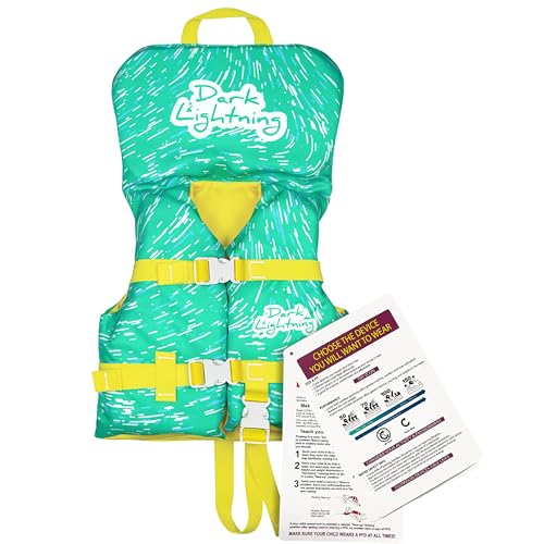Dark Lightning USCG Approved Infant Life Jacket 0-30 lbs, Swim Vest for Baby/Toddlers 1-3 Year Old 20-30 lbs,Toddler Float...