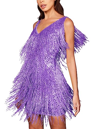 Sequin Cocktail Dresses Flapper Dresses 1920s Gatsby with All-Over Fringe Mini Dresses Prom Party Dress