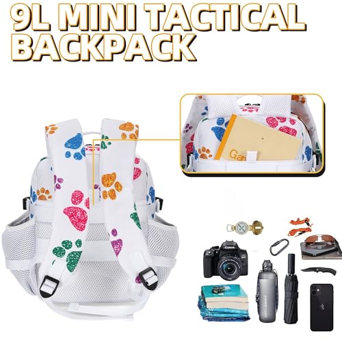 HongXingHai 9L Mini Tactical Backpack for Men and Women, Tactical Backpack Small for Hiking, Small Tactical Bag (Colorful ...