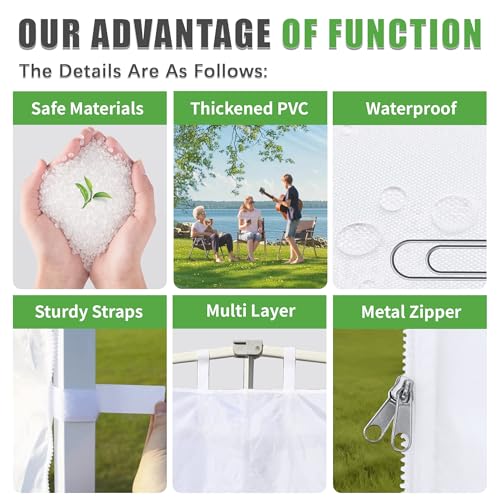 Clear Canopy Sidewalls Compatible with Ozark Trail 10' x 10' Instant Straight Leg Canopy Frame, Canopy Cover ONLY,(White)