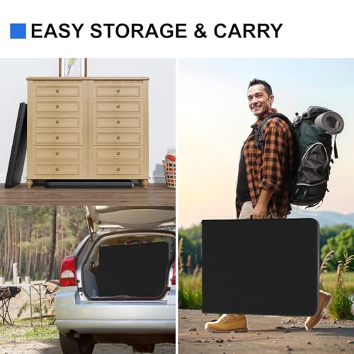 IWDOO Foldable Table 6ft, Plastic Folding Table, Portable Heavy Duty Dining Tables with Lock Function & Carrying Handle, O...