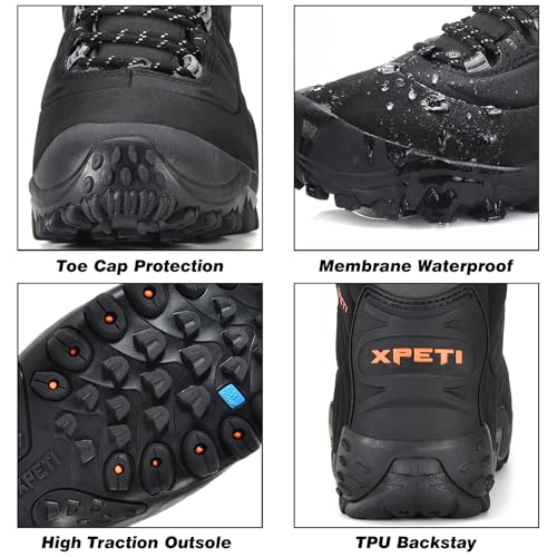 XPETI Men’s Thermator Mid-Rise Lightweight Hiking Insulated Non-Slip Outdoor Boots