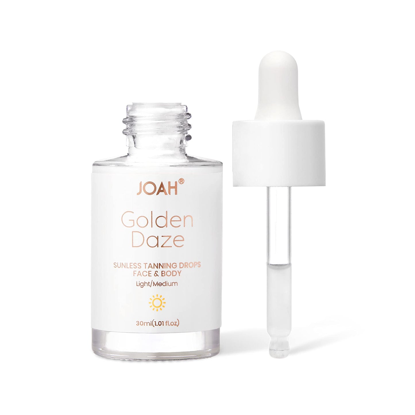 JOAH Self Tanner, Sun & Seoul Golden Daze Sunless Tanning Drops, Moisturizing Self Tanning for Face & Body, Vegan & Cruelty-Free