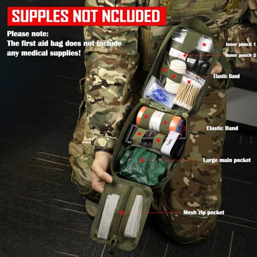 TANSOLE TAN SOLE Molle Pouch ifak First aid kit Bag Empty Trauma Medical Tear away Pouches for Belt Backpack Vest Car Moll...