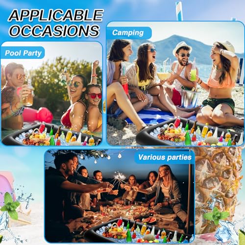 Leitee Inflatable Serving Bar with Drain Plug 52 x 24 x 5'' Inflatable Ice Serving Buffet Bar for Party Food Cooler Buffet...