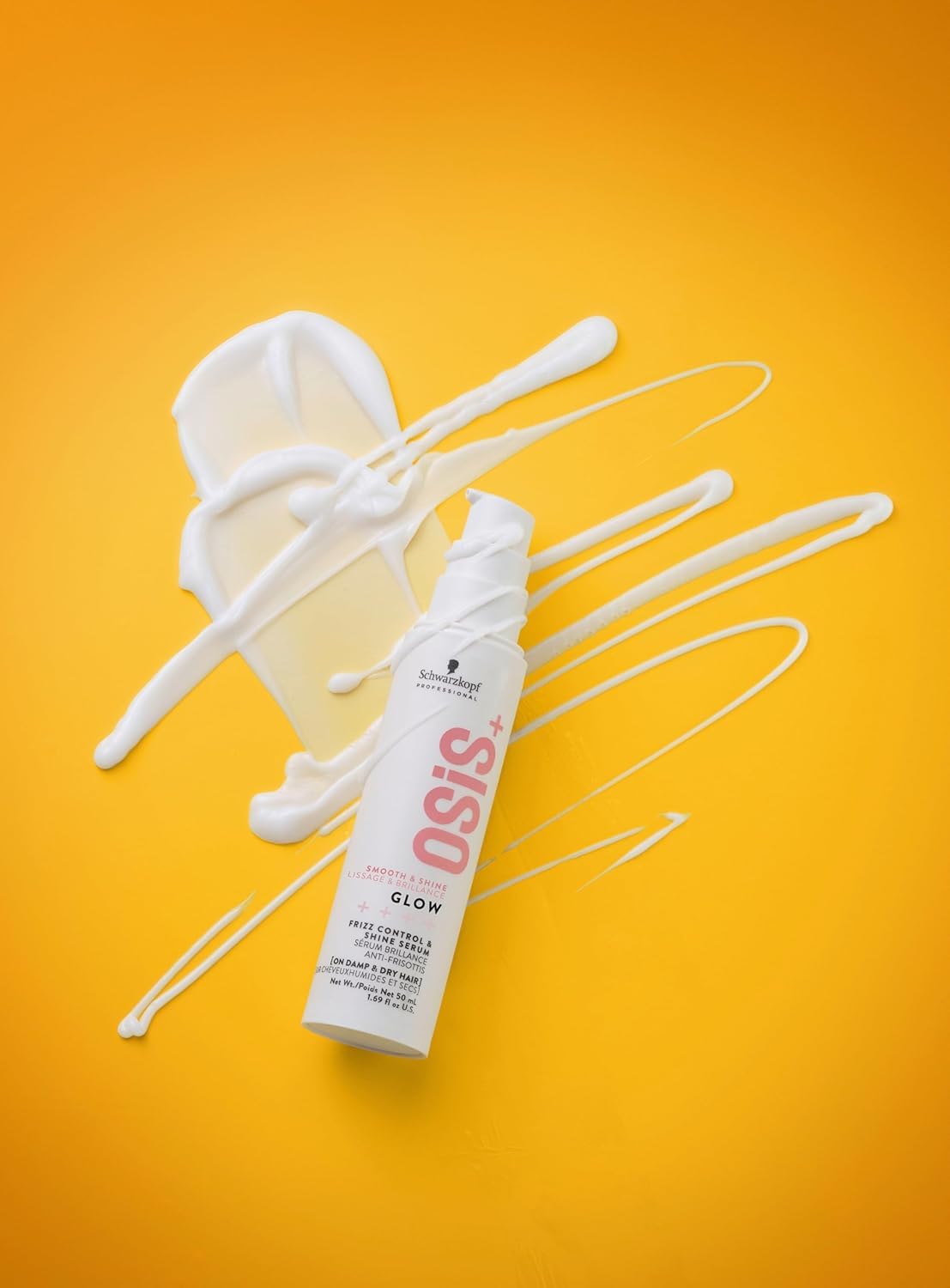 OSiS+ Glow Anti-Frizz Shine Serum 1.69 oz |Lightweight, Non-Greasy Formula | Heat Protection, Frizz Control, and Humidity Protec