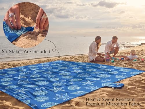 WEKAPO Beach Blanket Waterproof Sandproof Oversized, Extra Large Beach Mat Sand Free, Lightweight & Compact Sand Free Mat ...