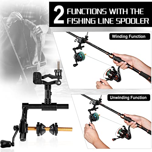 PLUSINNO Fishing Line Spooler For Fishing Reels, Fishing Gear And Equipment Gift For men With Unwinding Function Versatile...