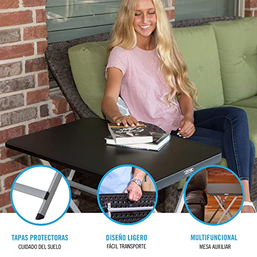 LIFETIME Small Folding Table, Personal TV Tray - Portable - Great for Kids, Camping, Cards, or Laptops - Plastic Black 30 ...
