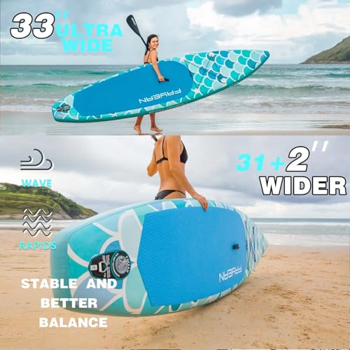Inflatable Paddle Board,Extra Wide 10.6'/11' Stand Up Paddle Board with Sup Accessories,400lbs Capacity for Family with Sa...
