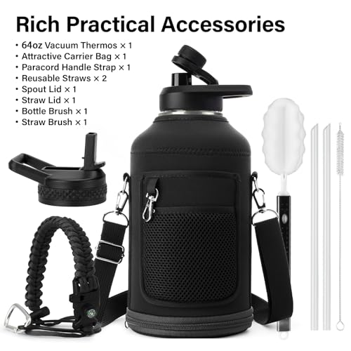 DYSANKY Insulated Water Bottle | Thickened Stainless Steel Vacuum Metal | Portable Sports Half Gallon Large Water Jug for ...