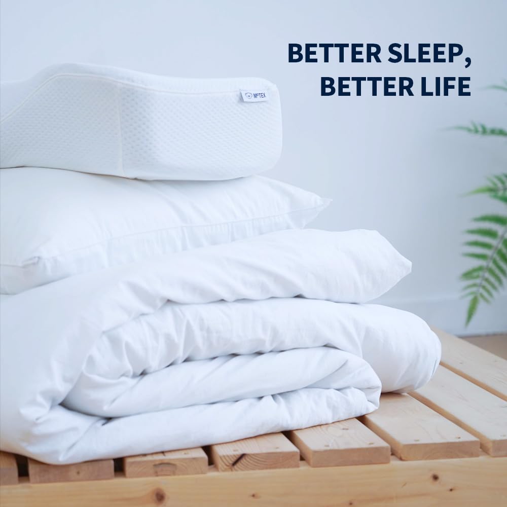 Motex Height Adjustable Memory Foam Pillows for Sleeping Neck Supporting Ergonomic Pillows with Washable Modal Fabric Cover, White, M-L Size – Motion N (1pc)