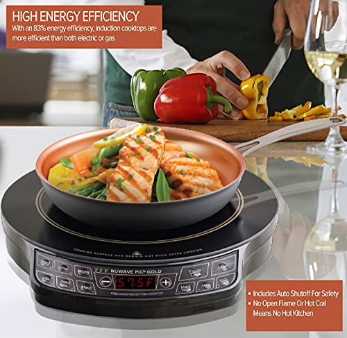 Nuwave Gold Precision Induction Cooktop, Portable, Powerful with Large 8” Heating Coil,100°F to 575°F, 3 Wattage Settings,...