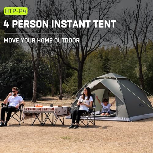 Happy Travel 1/2/3/4 Person Camping Tent, Instant Easy Pop Up Tents for Camping,Automatic Waterproof Family Camping Tent, ...