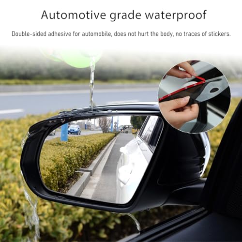 Wevdn 2 PCS Mirror Rain Visor Eyebrow, Waterproof PVC Auto Exterior Rear View Mirror Rain Visor Guard, Rainproof Side Mirr...