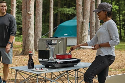 Coleman Tabletop 2-in-1 Grill & Stove with 2 Adjustable Burners, Propane Grill/Stove with Push-Button Starter, Wind Guard...