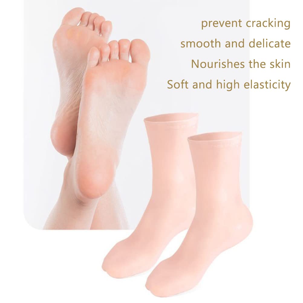 Moisturizing Socks, Aloe Socks, Silicone Socks, Foot Spa Gel Silicone Socks for Women, Pedicure Socks for Repairing Dry Feet, Cr