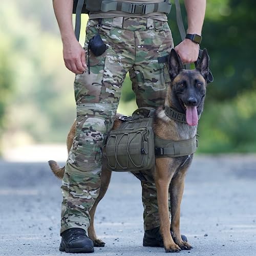 OneTigris Dog Backpack for Medium & Large Dogs, Nylon Backpack for Dogs Tactical Pet Backpack with Side Pockets for Hiking...