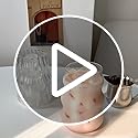 GUOJOZO 2 Pcs Ribbed Glass Cups 18 Oz Vintage Drinking Glassware Ripple Cocktail Glasses for Iced Coffee Juice Beverage Milk