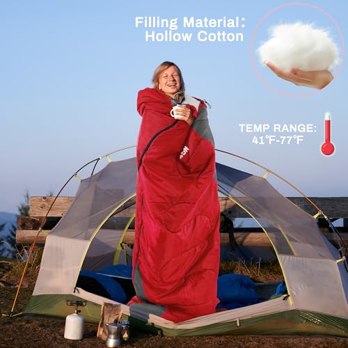 Elevon Sleeping Bag for Adults Teens Kids Cold Warm Weather, Portable Waterproof & Lightweight, Compact with Compression S...
