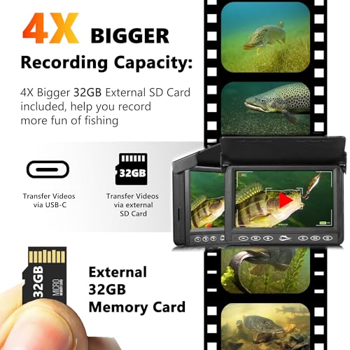 [FishPRO® 2026 Upgrade] The PRO in Underwater Fishing Camera - 4.3'' w/DVR -32GB, 1000TVL (Easy Use for Any Age) Ice Fishi...
