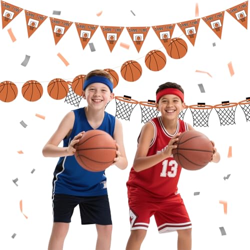 Yancan Basketball Party Decorations, Basketball Game Sports Theme Party Banner for Boy Birthday Party Supplies