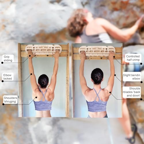 WodGod Climbing Hangboard Rock Climbing Training, Rock Climbing Fingerboard, Wooden Climbing Board Trainer for Strengthen ...