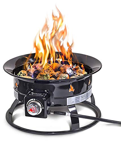 Outland Living Portable Propane Fire Pit, 19-inch, 58,000 BTU with Fire Pit Cover & Carry Kit, Smokeless Gas Firebowl | Pe...