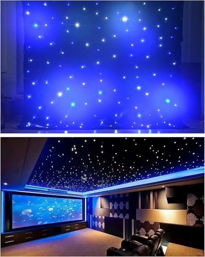 LED Stage Starry Sky Cloth Background,LED Star Curtains for Stage Backdrops,LED Stage Backdrop with Controller,Night Sky C...