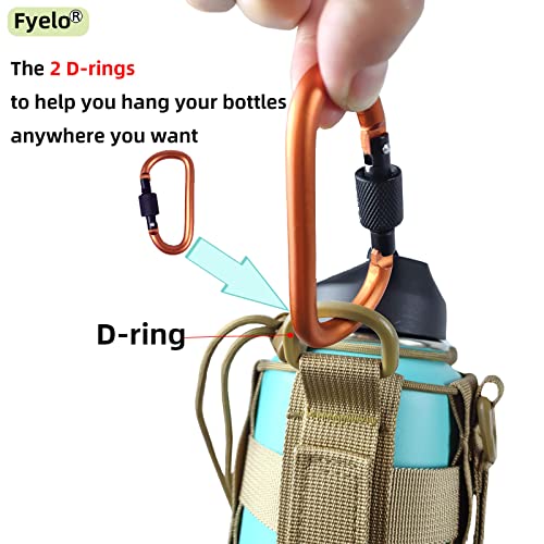 Fyelo Molle Water Bottle Holder Tactical Pouches 32 40 64 oz Multi Use for Outdoor Sports/Backpack/Vest/Belt/Bike, 3 Color...