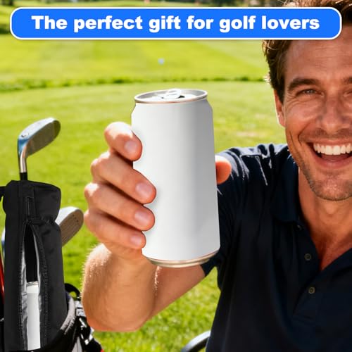 Sinbana Golf Beer Sleeve, 90x8cm/6.5x6.5cm Insulated Beverage Holder for Golf Bags with Ice Template Beer Can Cooler Drink...