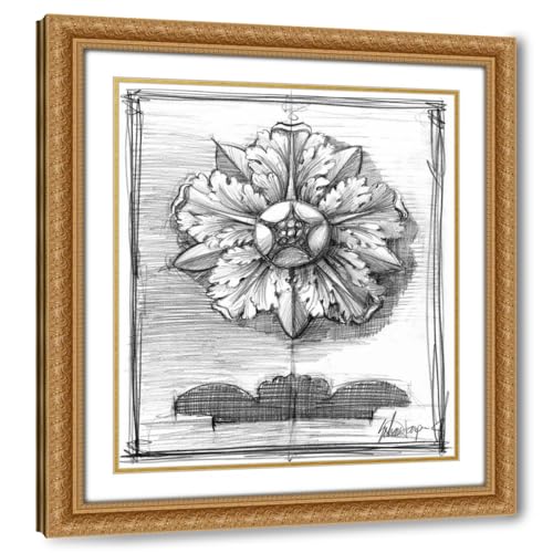 ArtDirect Non-Embellished Decorative Ornament II Custom Framed Art Print Giclee Print or Canvas Options with Various Sizes and Customization by Harper, Ethan