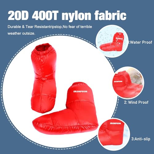 [Upgraded] Ultralight Winter Camping Booties Warm Socks Sleeping Sock for Men & Women,Water-Resistant Warm Soft Cozy for C...
