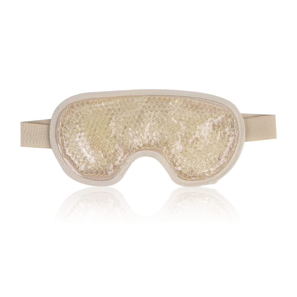 NEWGO Cooling Eye Mask Cold Eye Mask for Dry Eyes, Gel Eye Mask Ice Eye Mask Frozen Reusable Eye Ice Pack Cold Eye Compress for Dark Circles, Migraines, Eye Surgery, Skin Care (Champane)