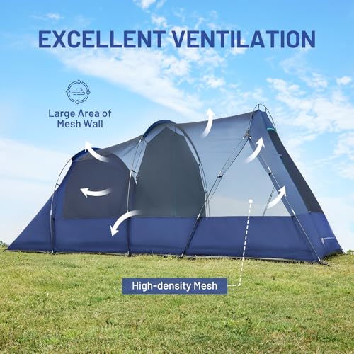 Timber Ridge 8 Person Camping Tent with Large Porch, Portable Waterproof Windproof Family Tent with Rainfly Carry Bag Room...