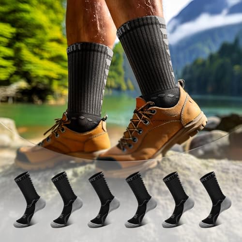 Men Socks,Athletic Running Socks Compression Wicking For Men Sports Hiking Fishing Cushioned Sole Arch Support