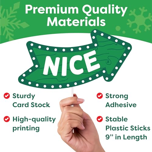 Christmas Photo Booth Props 38pc Set - Christmas Party Decorations, Party Favors, Games & Supplies for Kids Adults - Chris...