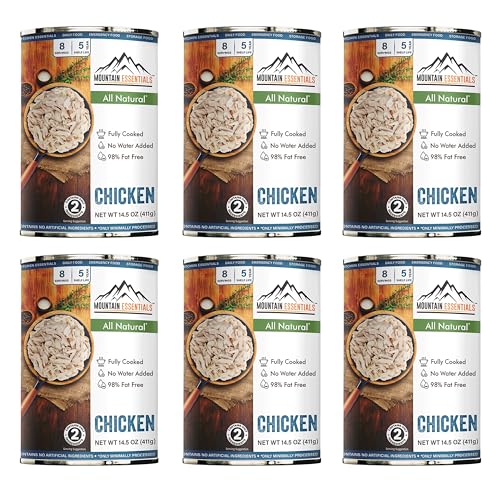 Mountain Essentials Fully Cooked Chicken 14.5 oz – Canned White Meat for Daily Meals, Camping & Emergency Food – Great for...