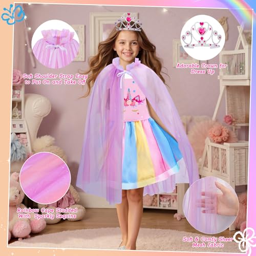 Meland Princess Dress Up - Dress Up Clothes for Girls with Toys,Christmas Birthday Gift for Toddler Girls 3,4,5,6,7,8 Years
