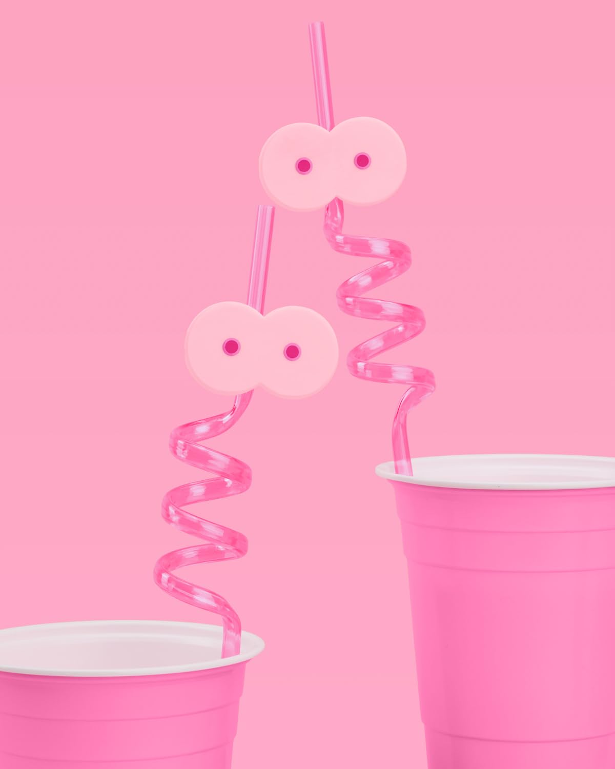 xo, Fetti Fun Girl Party Reusable Straw Set - 12 pc | LGBTQ Lesbian Bachelorette, Plastic Surgery Party Decorations, Funny Implant Supplies, Recovery Gift