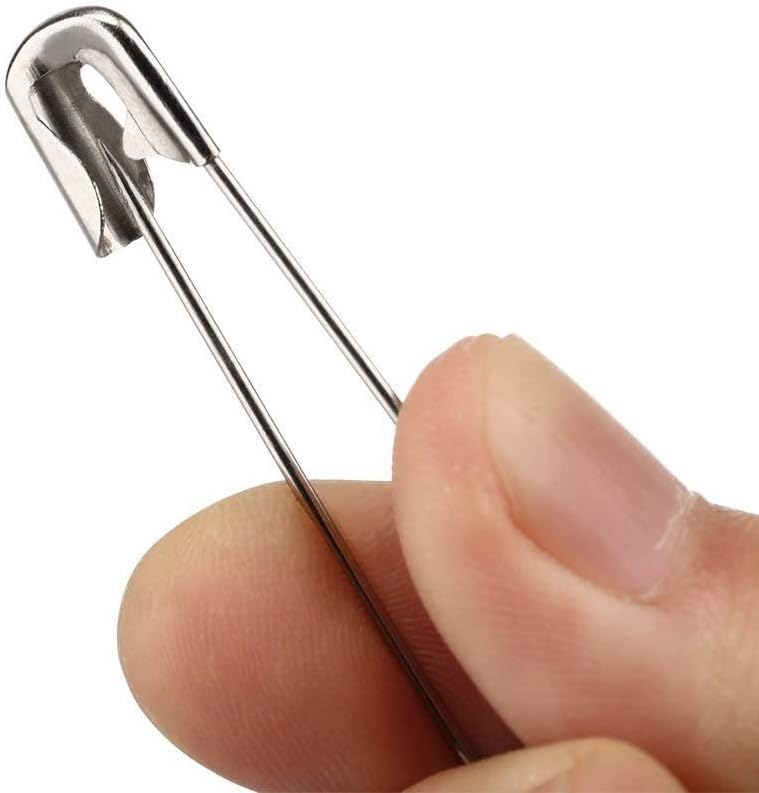 vrupin 50PCS Safety Pins, 3Inch/76mm Safety Pins Metal Nickel Plated Steel Sewing Accessories Kit for Baby Clothing, Crafts & Arts
