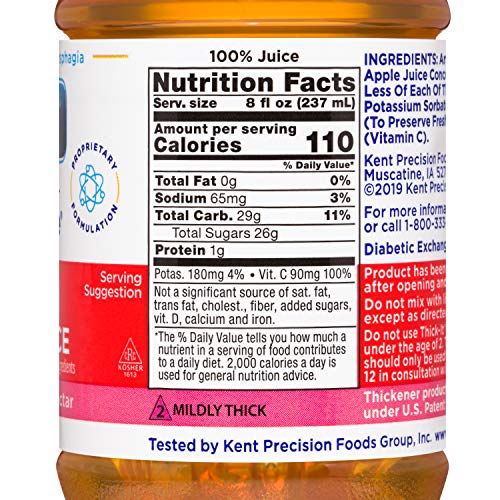 Thick-It Clear Advantage Mildy Thick Apple Juice, Nectar Consistency, Ready-to-Drink, Digestible Swallowing Aid, Hydration...