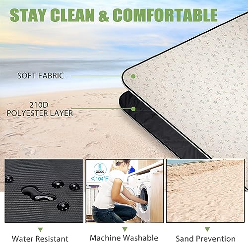 Picnic Outdoor Blankets Waterproof Extra Large - Beach Mat Sand Free Foldable with Carry Strap | Portable Camping Blanket...