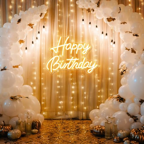 Happy Birthday Neon Sign, Happy Birthday Sign, Happy Birthday Light Up Sign, Happy Birthday Led Sign for Backdrop Birthday...