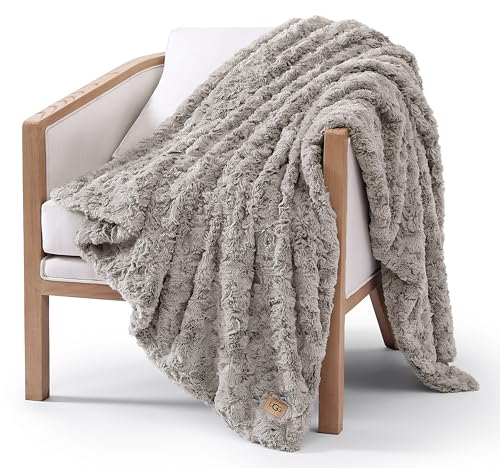 UGG Adalee Faux Fur Throw Blanket Luxury Lightweight Cozy Soft Throw for Couch Bed or Chair Hypoallergenic Machine Washabl...