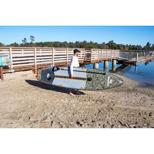 Solstice Drifter Inflatable Stand Up Paddle Board Kit | Yak Attack Accessory Mount | 11'6 x 34'' x 6'' | 350 Pound Capacit...