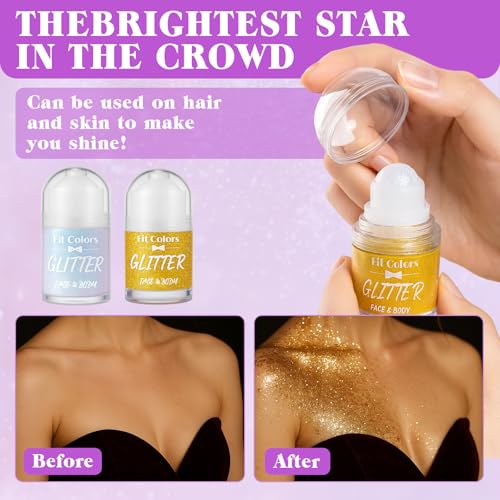 Body Glitter Gel, Sequins Shimmer Liquid Eyeshadow, Mermaid Sequins Liquid Holographic Glitter, Roll-on Holographic Body G...