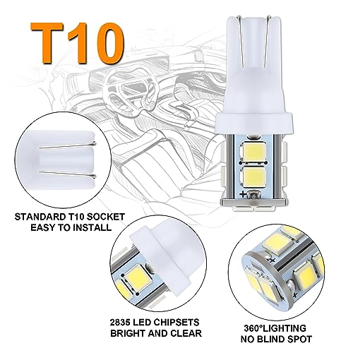 iFunyLED 24 Pieces Dome Light LED Car Interior Bulb Kit Set 194 T10 DE3175 578 31mm 42mm Bulbs Interior Replacement Lights...