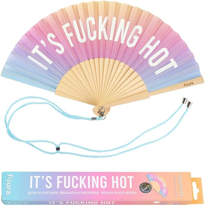 Fisura – Gradient and solid folding fans with messages. Wooden fans for women for weddings, parties and gifts. 16.7 x 9 inch